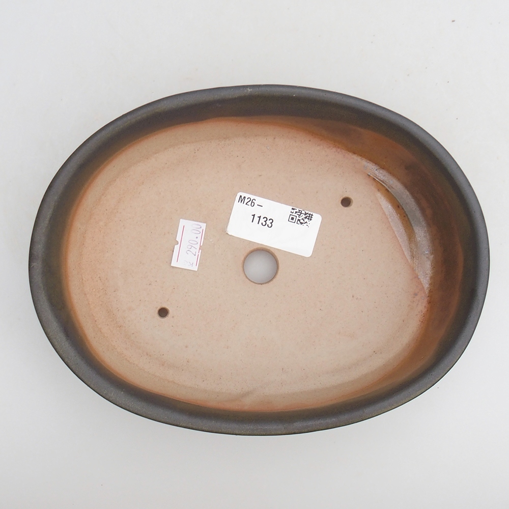 kerámia bonsai tál 19 x 14 x 4,5 cm, zöld