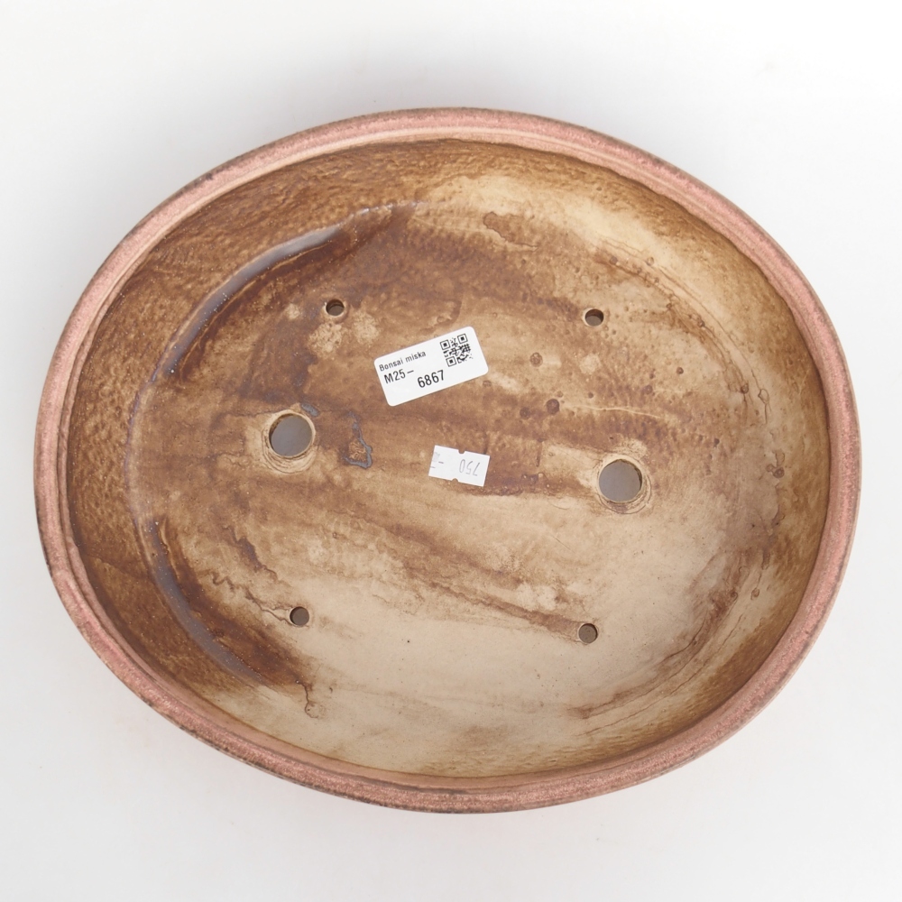 kerámia bonsai tál 28 x 24 x 6 cm, rózsaszínű