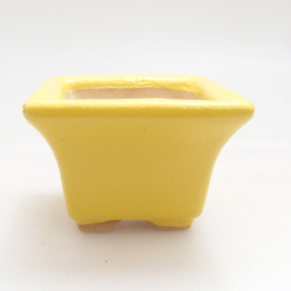 kerámia bonsai tál 5 x 5 x 3,5 cm, sárga