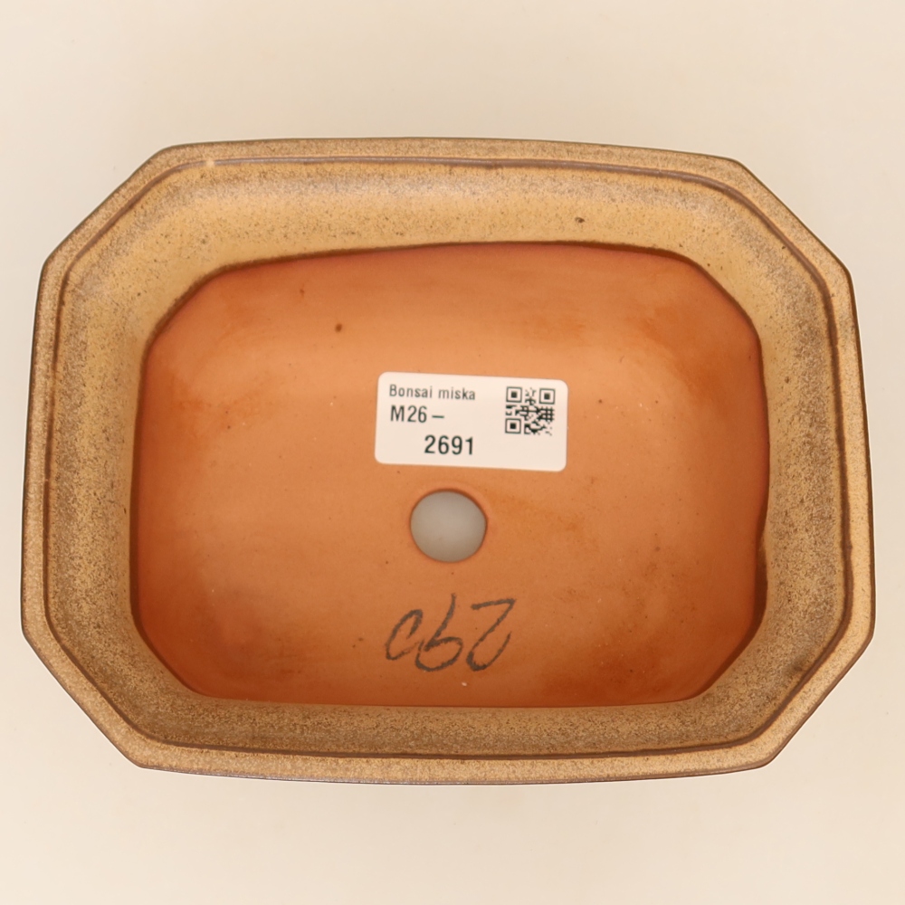 Kerámia tál  15 x 12 x 7 cm, barna színű