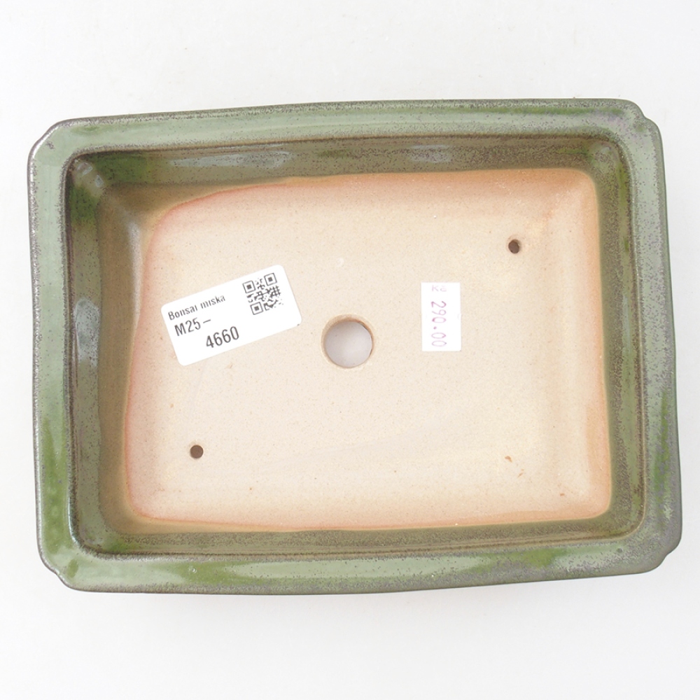 kerámia bonsai tál 17,5 x 13 x 4 cm, zöld