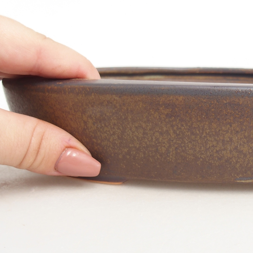 kerámia bonsai tál 22 x 17 x 4 cm, barna