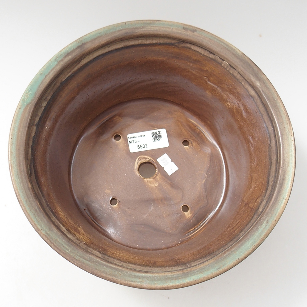 kerámia bonsai tál 24 x 24 x 11,5 cm, zöld