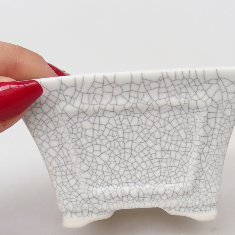 kerámia bonsai tál 8,5 x 8,5 x 5 cm, raku színben