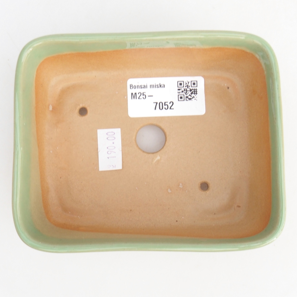 Bonsai kerámia tál 12,5 x 9,5 x 3,5 cm, zöld