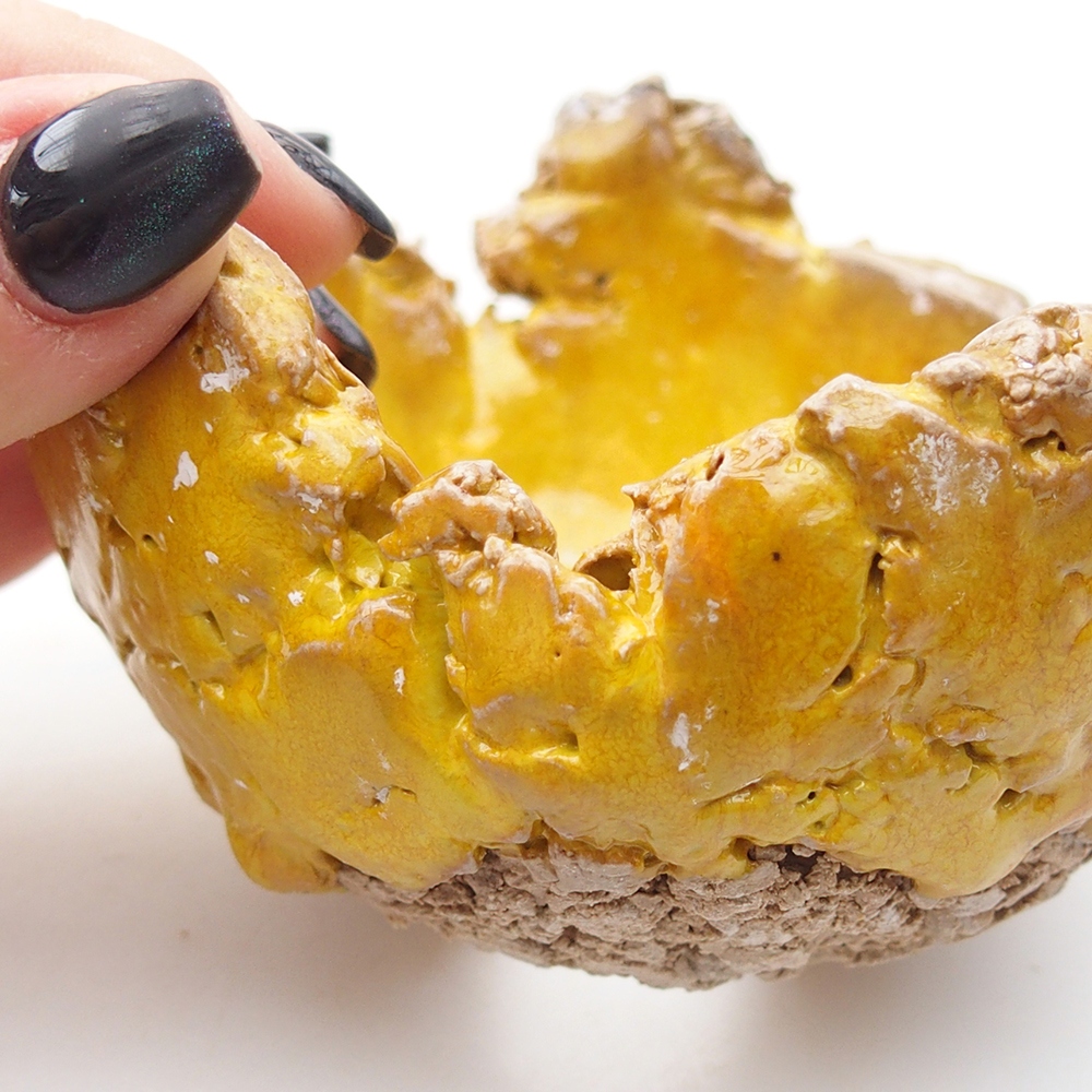 Kerámia kagyló 9,5 x 9,5 x 6,5 cm , sárga