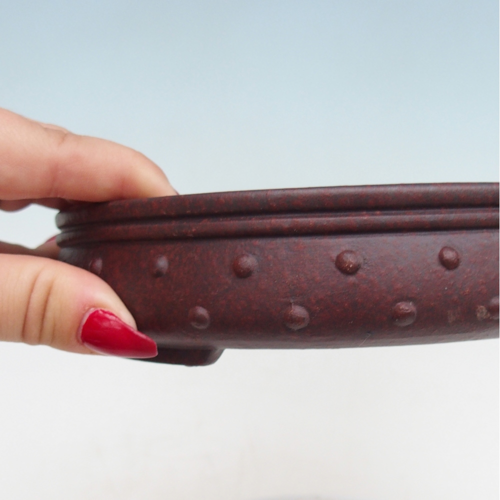 kerámia bonsai tál 17,5 x 17,5 x 4 cm, barna