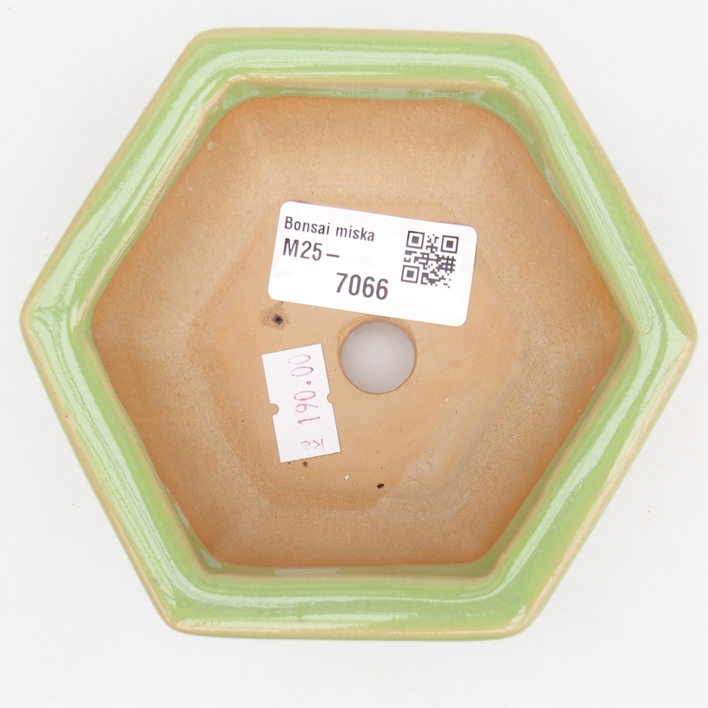 kerámia bonsai tál 12 x 10,5 x 4,5 cm, zöld