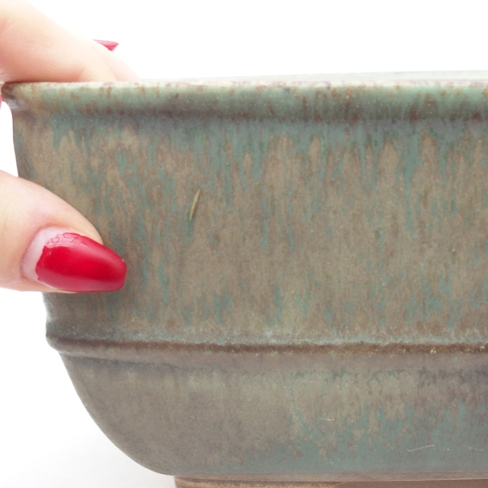 kerámia bonsai tál 16 x 16 x 9,5 cm, zöld