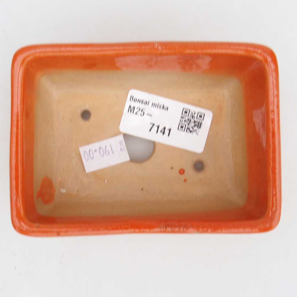 Kerámia bonsai tál 10,5 x 7,5 x 4,5 cm, narancssárga