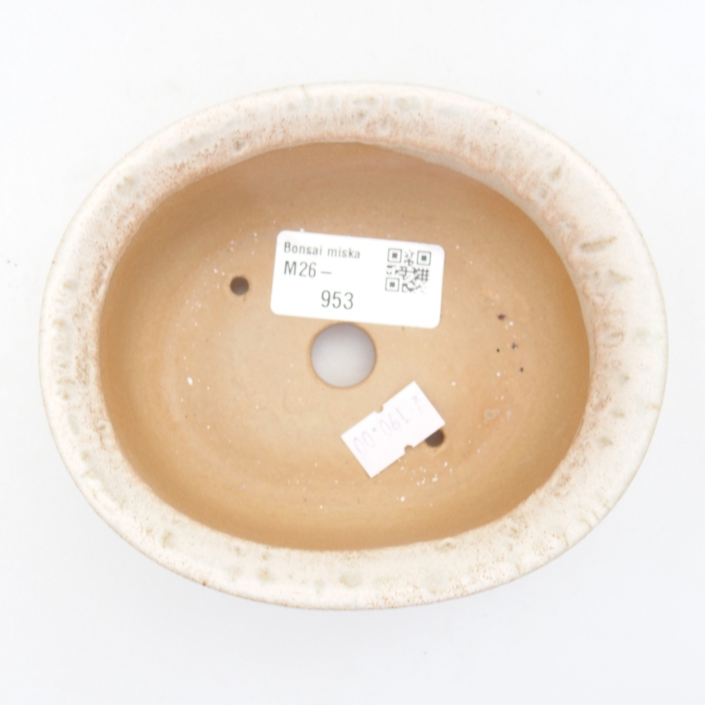 kerámia bonsai tál 12 x 10 x 5,5 cm, bézs színű