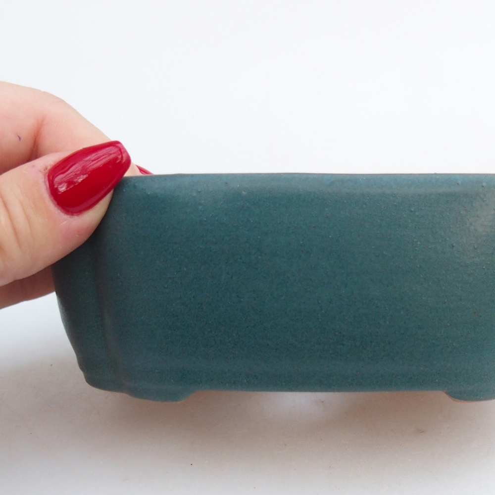 kerámia bonsai tál 12,5 x 9,5 x 4,5 cm, kék színben