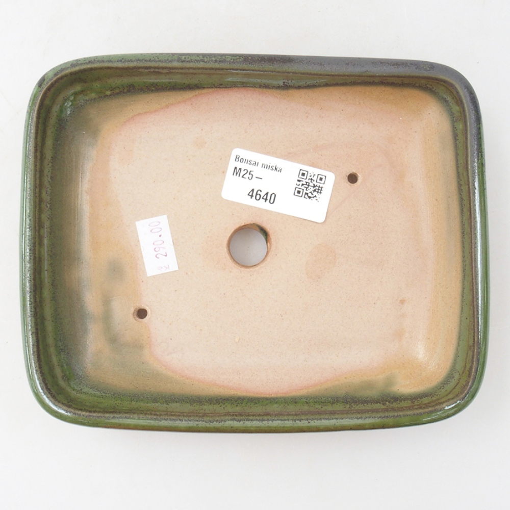 Bonsai kerámia tál 17 x 13,5 x 3,5 cm, zöld