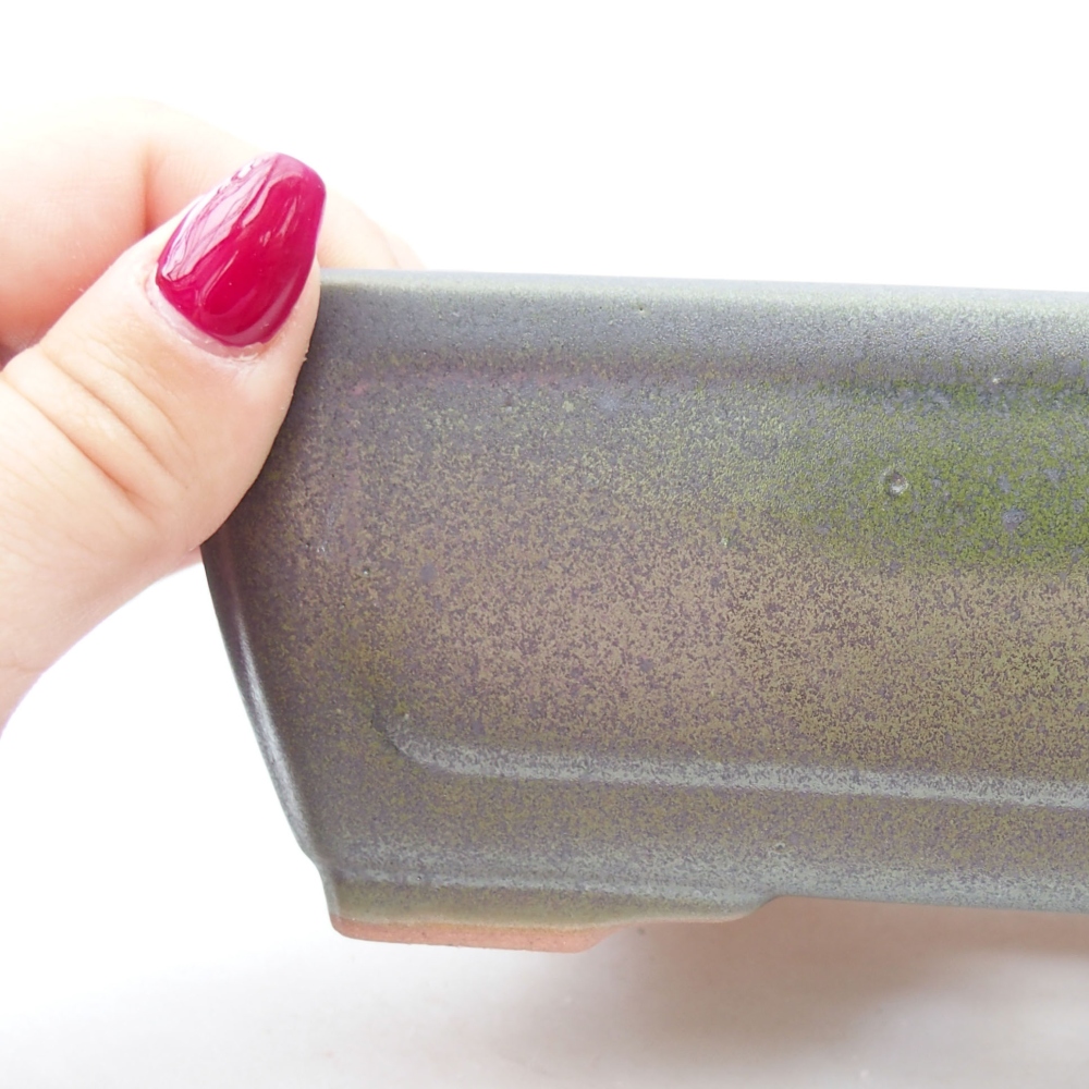 kerámia bonsai tál 16 x 12 x 6 cm, zöld