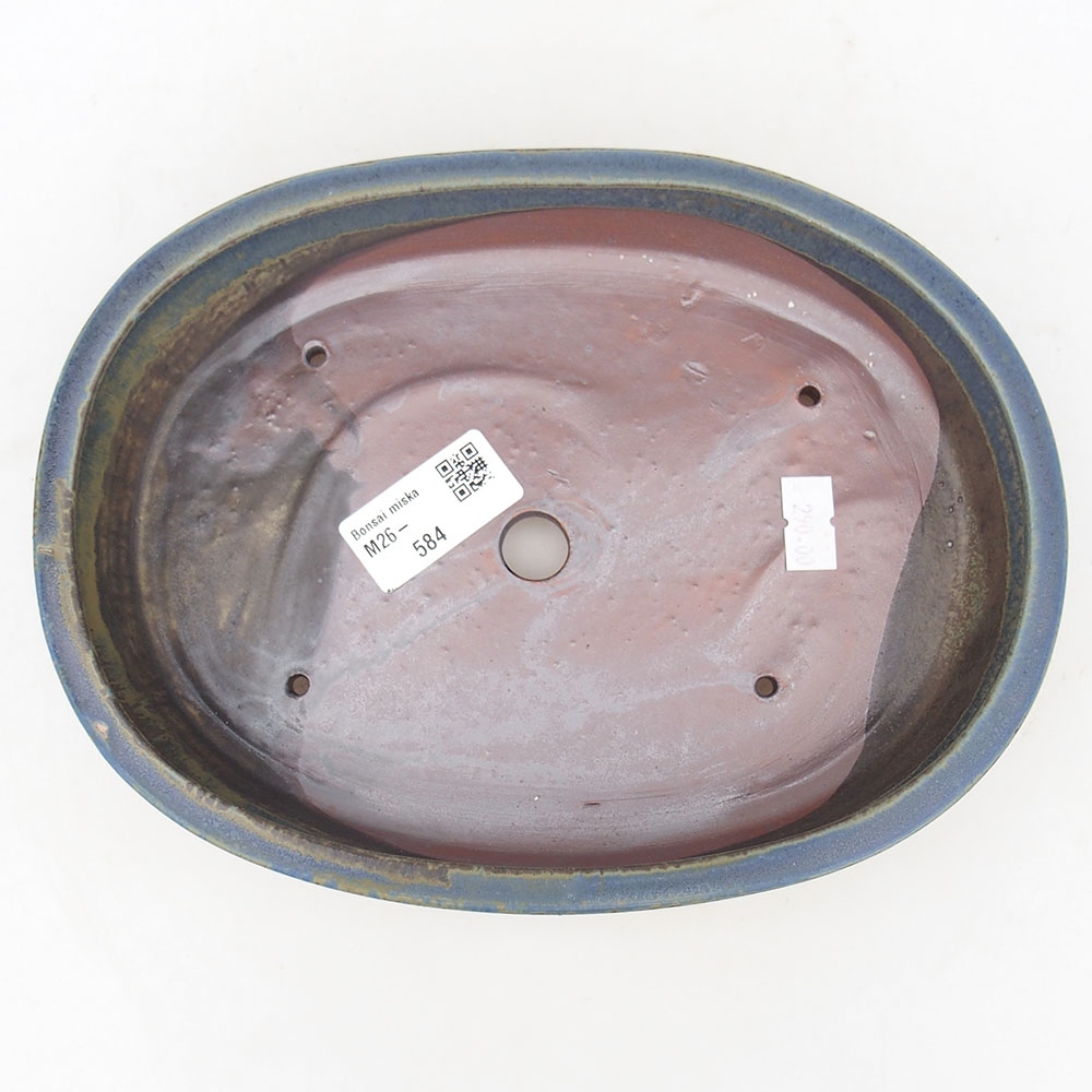 kerámia bonsai tál 22 x 17 x 4 cm, kék színben