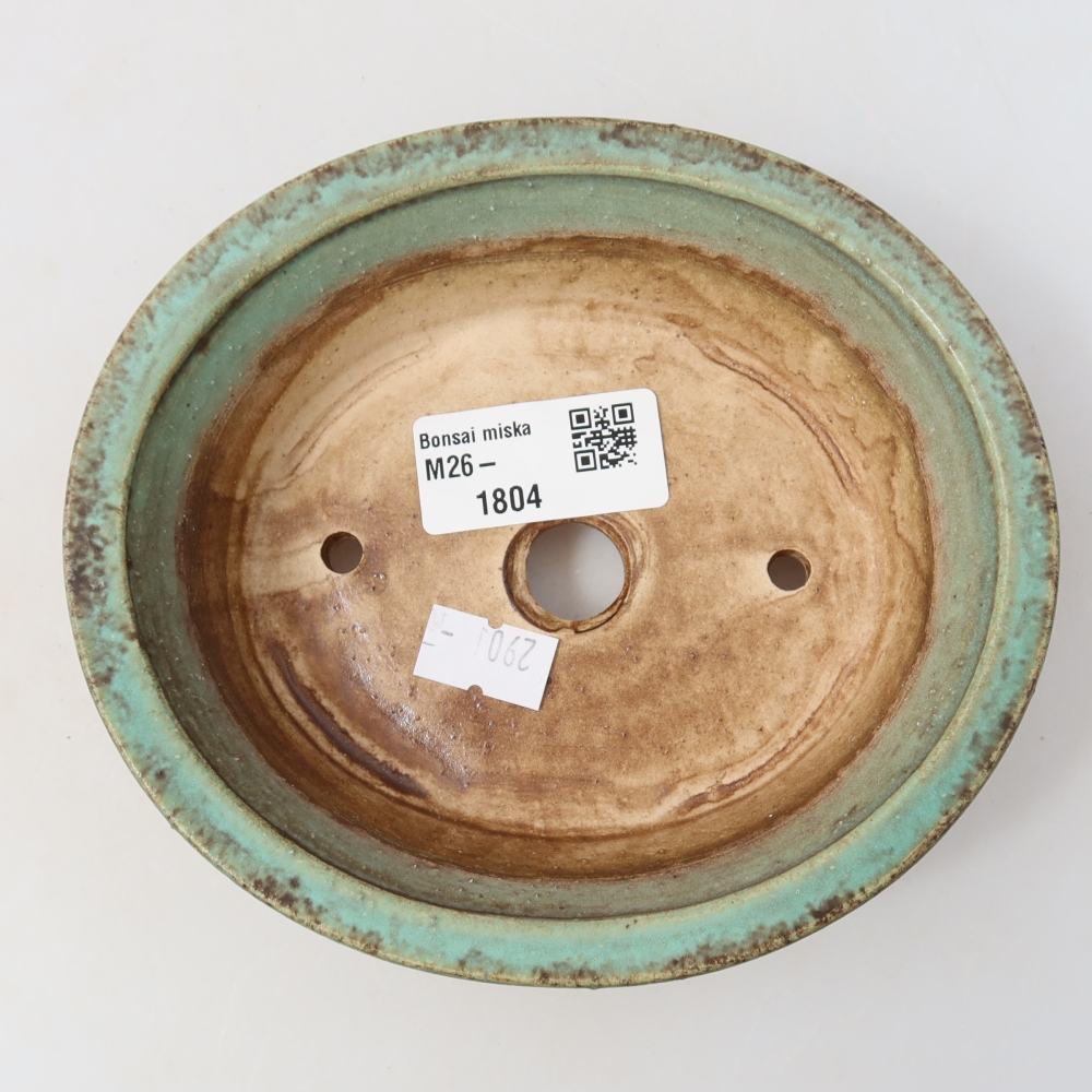 Kerámia bonsai tál 14,5 x 12,5 x 4 cm, zöld