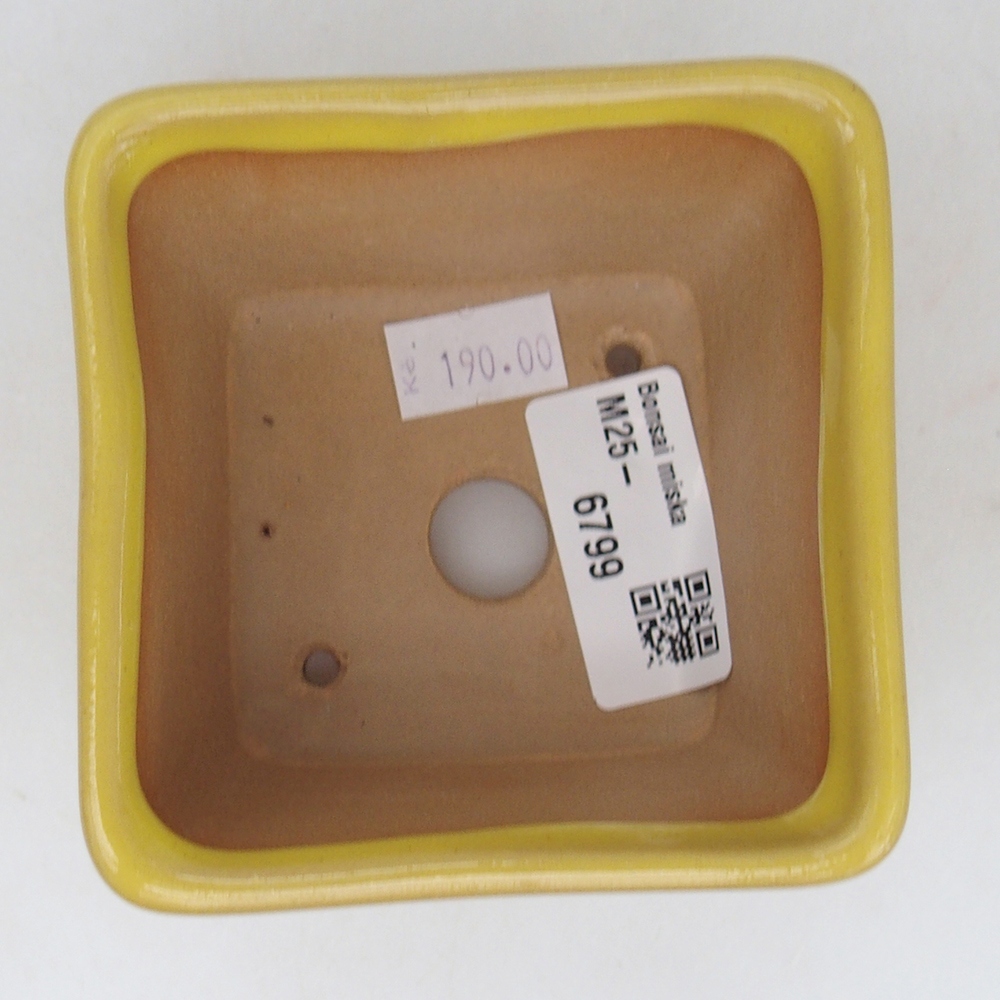 kerámia bonsai tál 8,5 x 8,5 x 6 cm, sárga