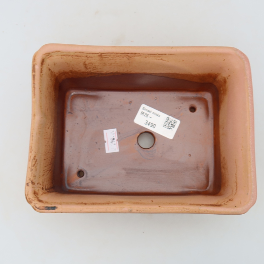 Kerámia bonsai tál, 18 x 13,5 x 7,5 cm, rózsaszín