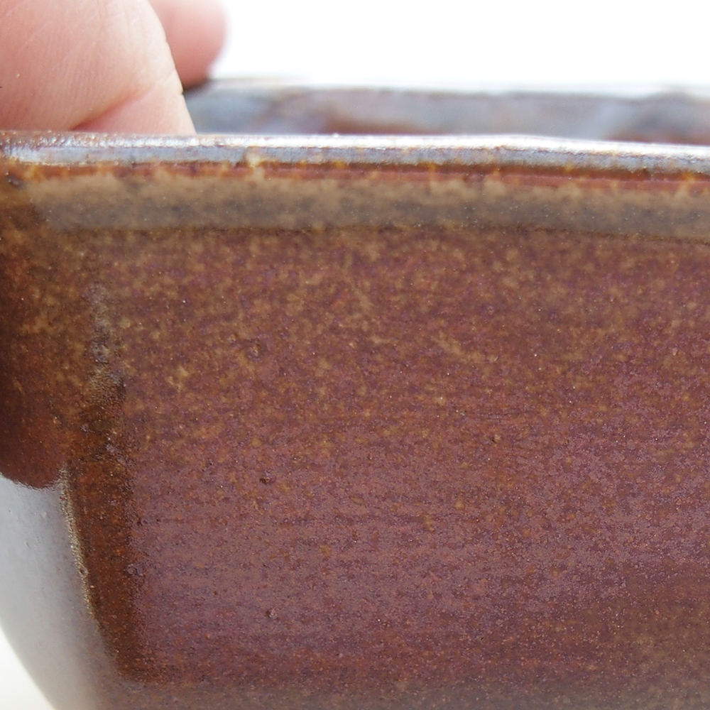 kerámia bonsai tál 10 x 10 x 6 cm, barna