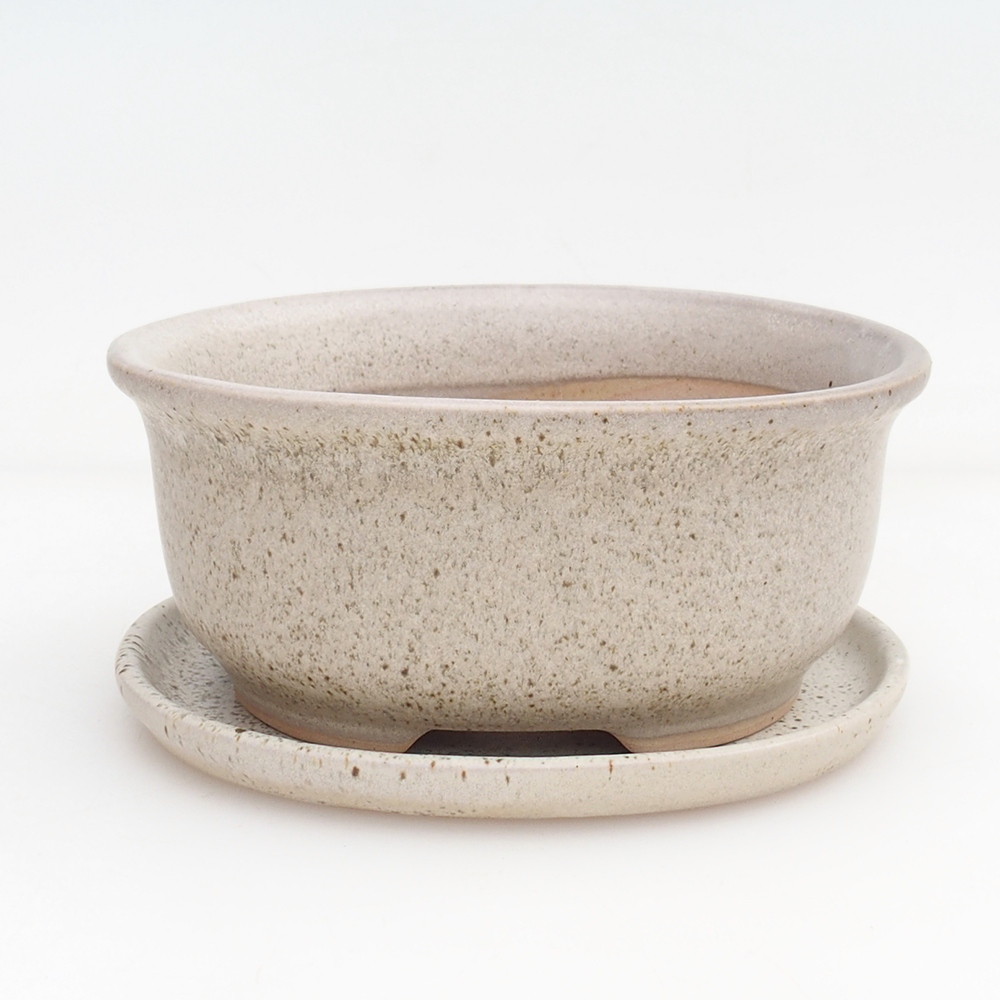 Bonsai tál + csészealj H11 - 11,5 x 10 x 4 cm. - zöld