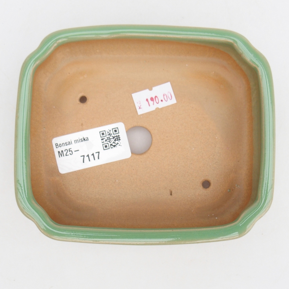 kerámia bonsai tál 12 x 10 x 4 cm, zöld