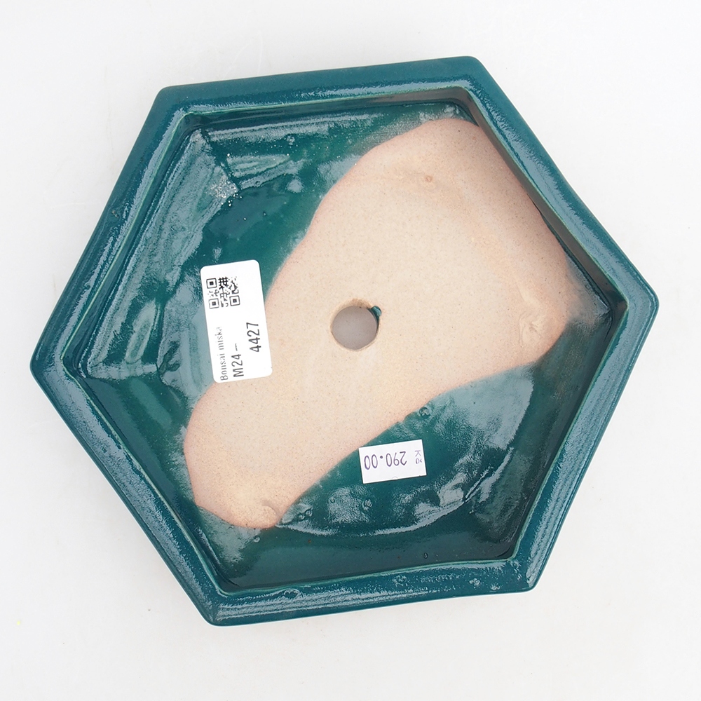 bonsai kerámia tál 20 x 17,5 x 4 cm, zöld