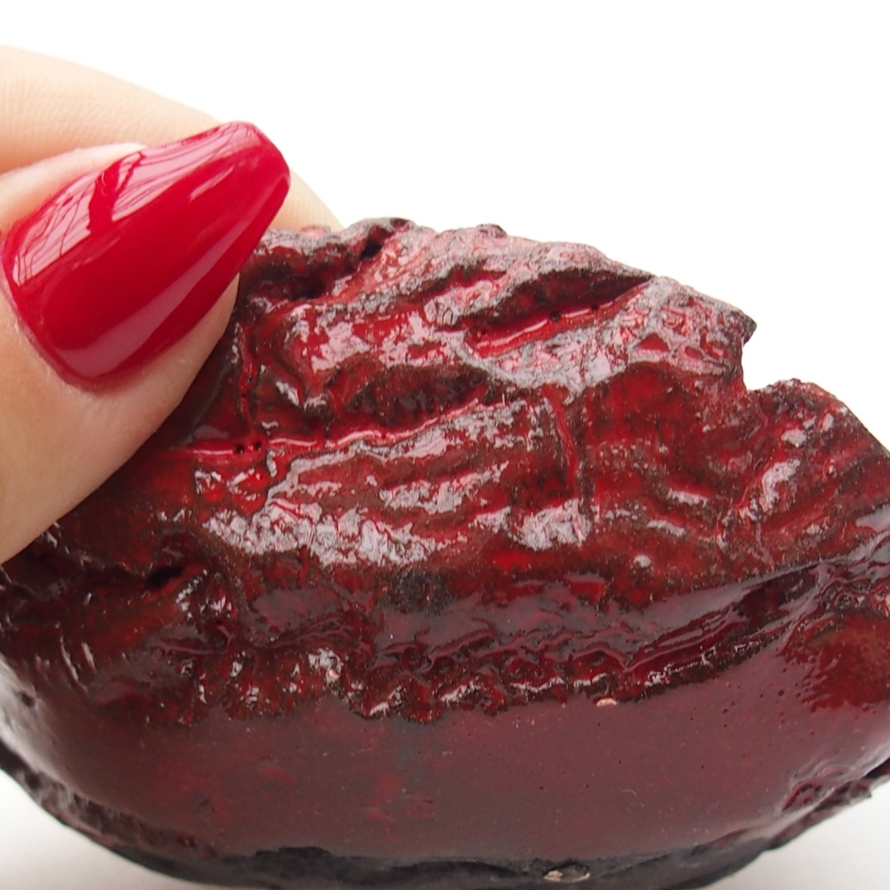 Kerámia kagyló 9 x 7 x 4,5 cm , piros színű