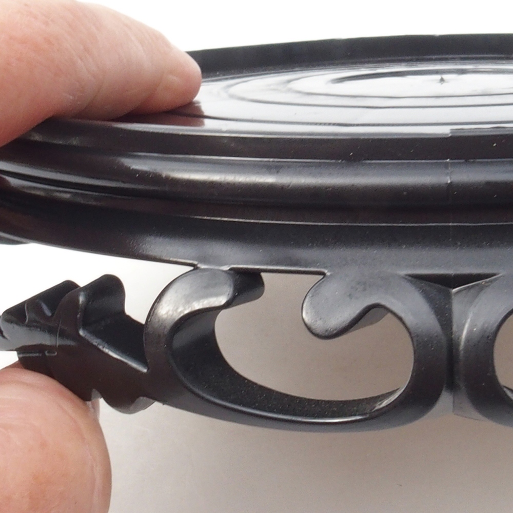 Műanyag bonsai asztal kerek 17,5 x 17,5 x 4 cm, fekete színben