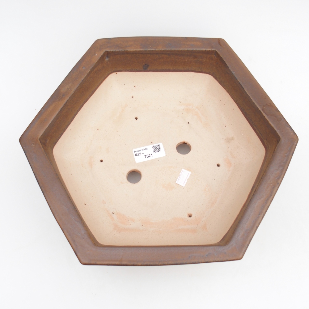 kerámia bonsai tál 32 x 28 x 10 cm, barna