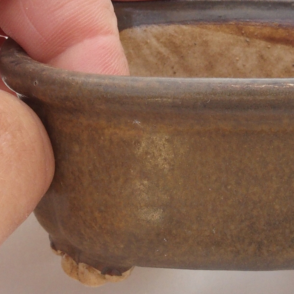 kerámia bonsai tál 10 x 8,5 x 4 cm, barna