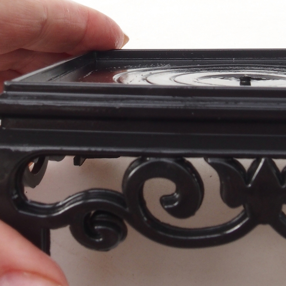 Bonsai asztal műanyag szögletes 11 x 11 x 3,5 cm, fekete színű, négyzet alakú