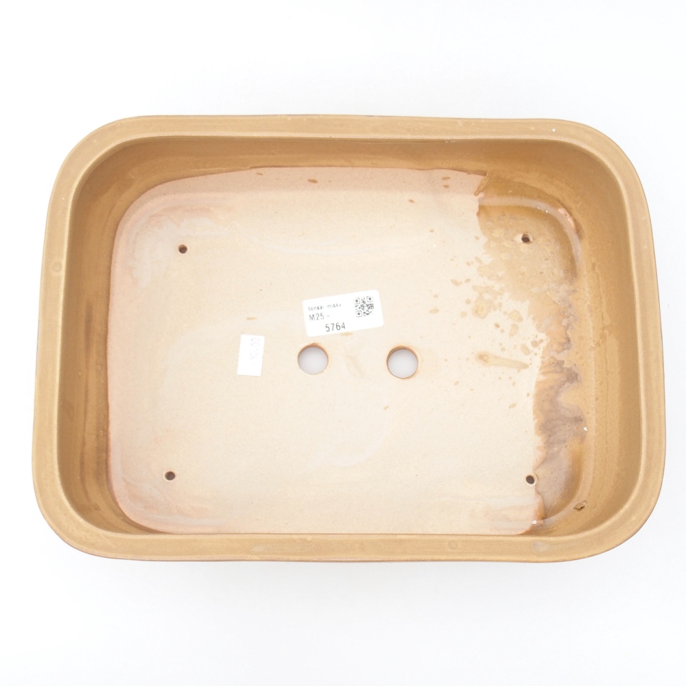 kerámia bonsai tál 28 x 21 x 7,5 cm, bézs színben