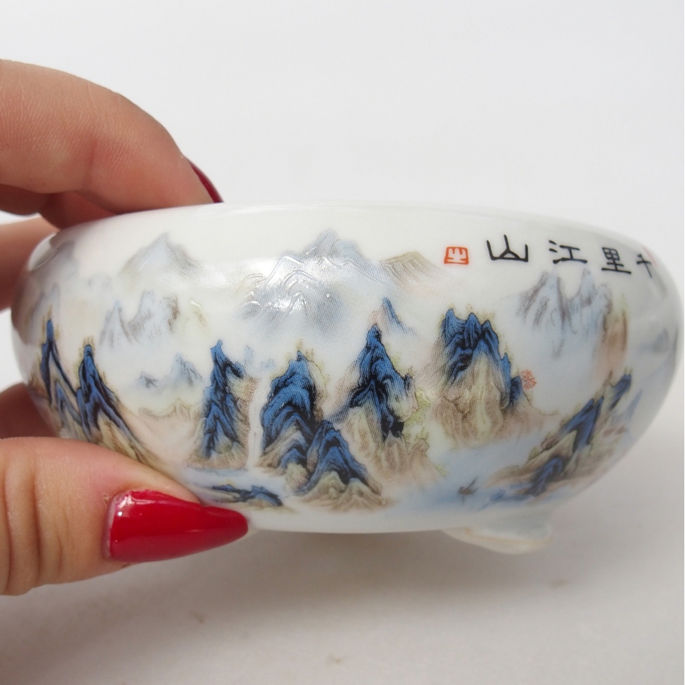 kerámia bonsai tál 10 x 10 x 5 cm, fehér színben