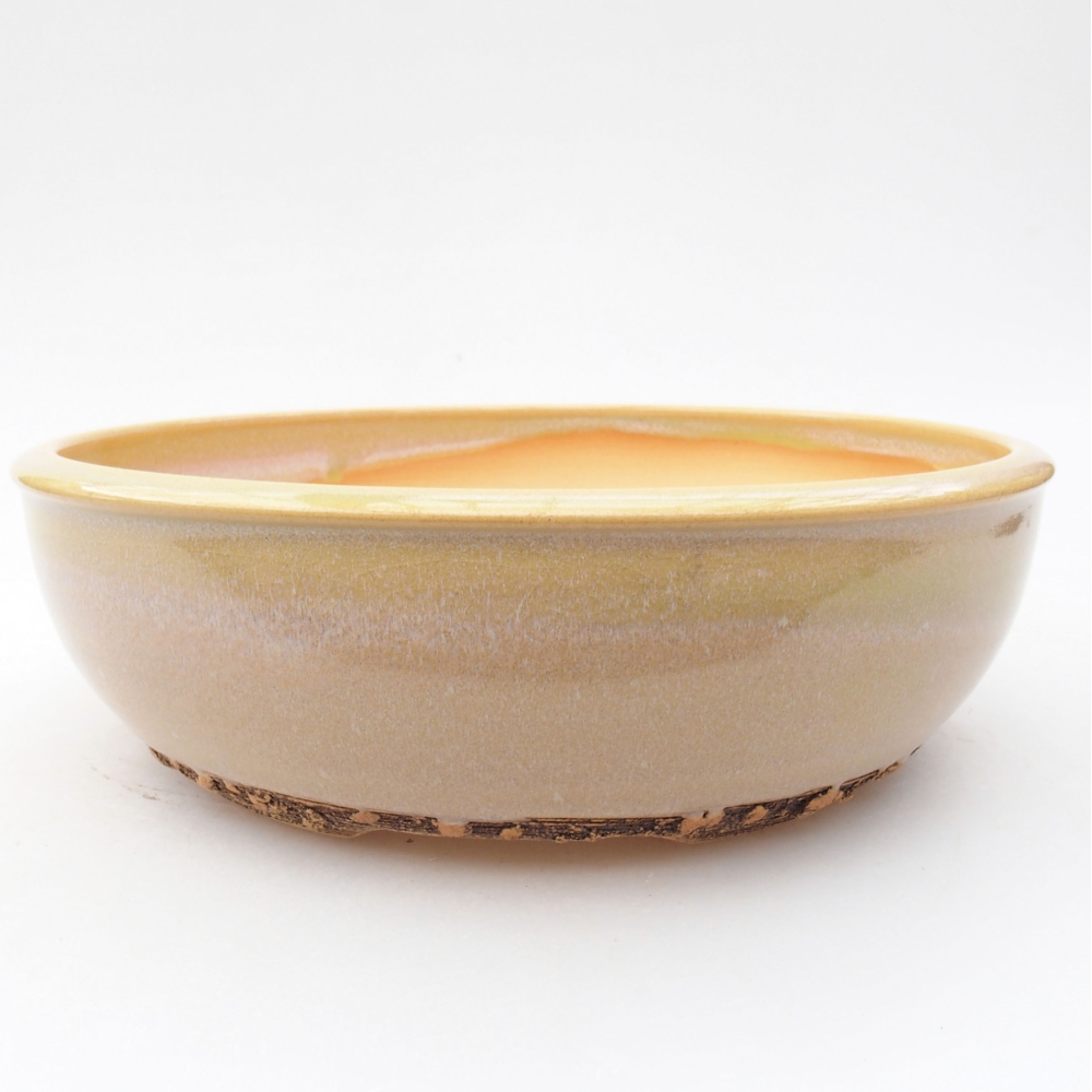 kerámia bonsai tál 19,5 x 19,5 x 6 cm, bézs színű