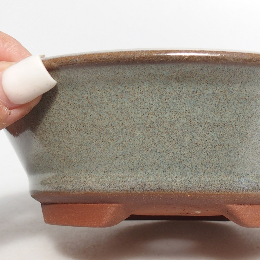 Kerámia bonsai tál 15 x 15 x 5 cm, zöld