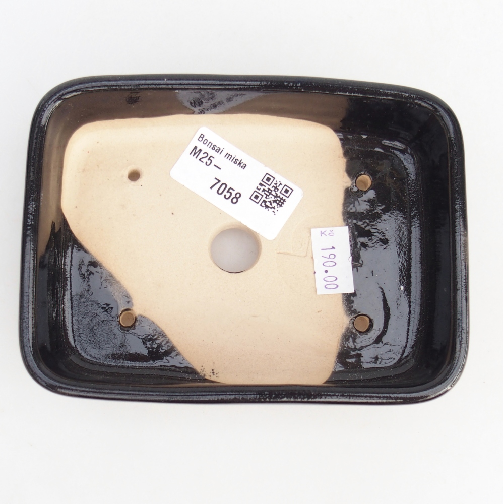Kerámia bonsai tál 12,5 x 9,5 x 3,5 cm, fekete
