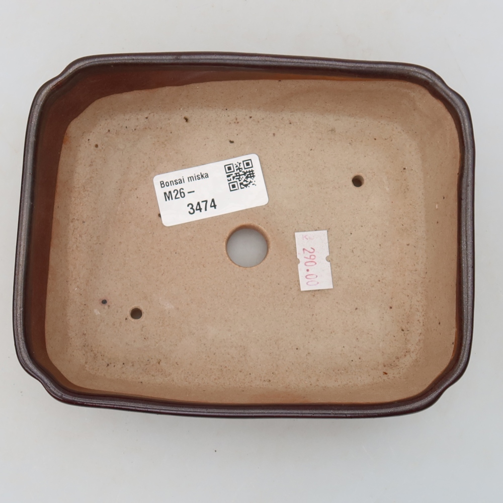 kerámia bonsai tál 15 x 12,5 x 4,5 cm, barna