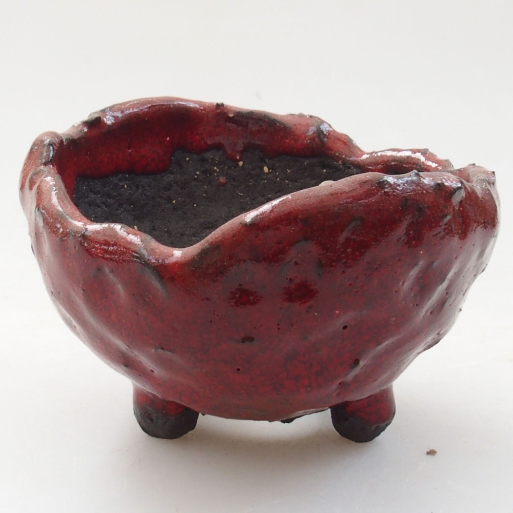 Kerámia kagyló 7 x 6,5 x 5 cm , piros színű