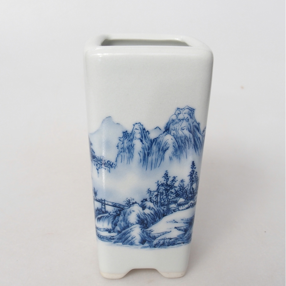 kerámia bonsai tál 5,5 x 5,5 x 12 cm, fehér színben