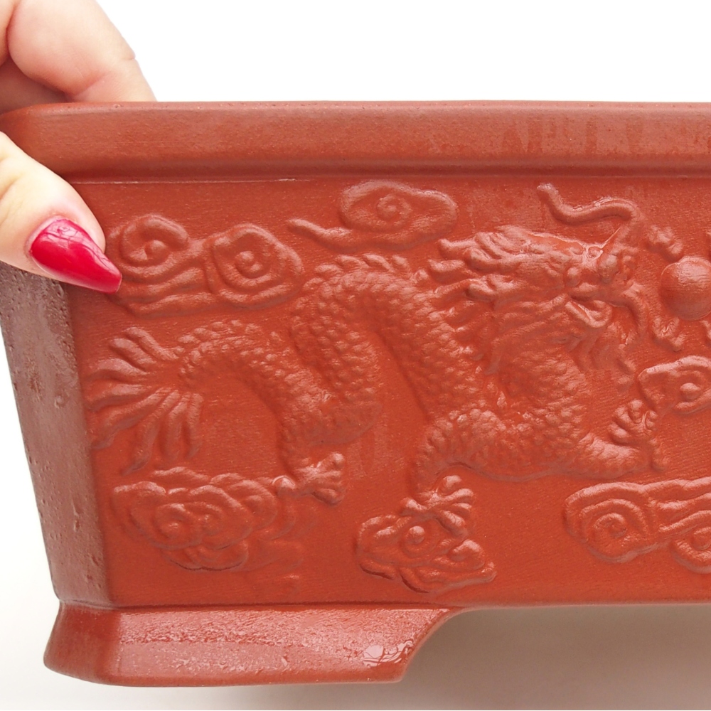 Kerámia bonsai tál 32,5 x 23 x 11,5 cm, téglaszínű, tégla színű