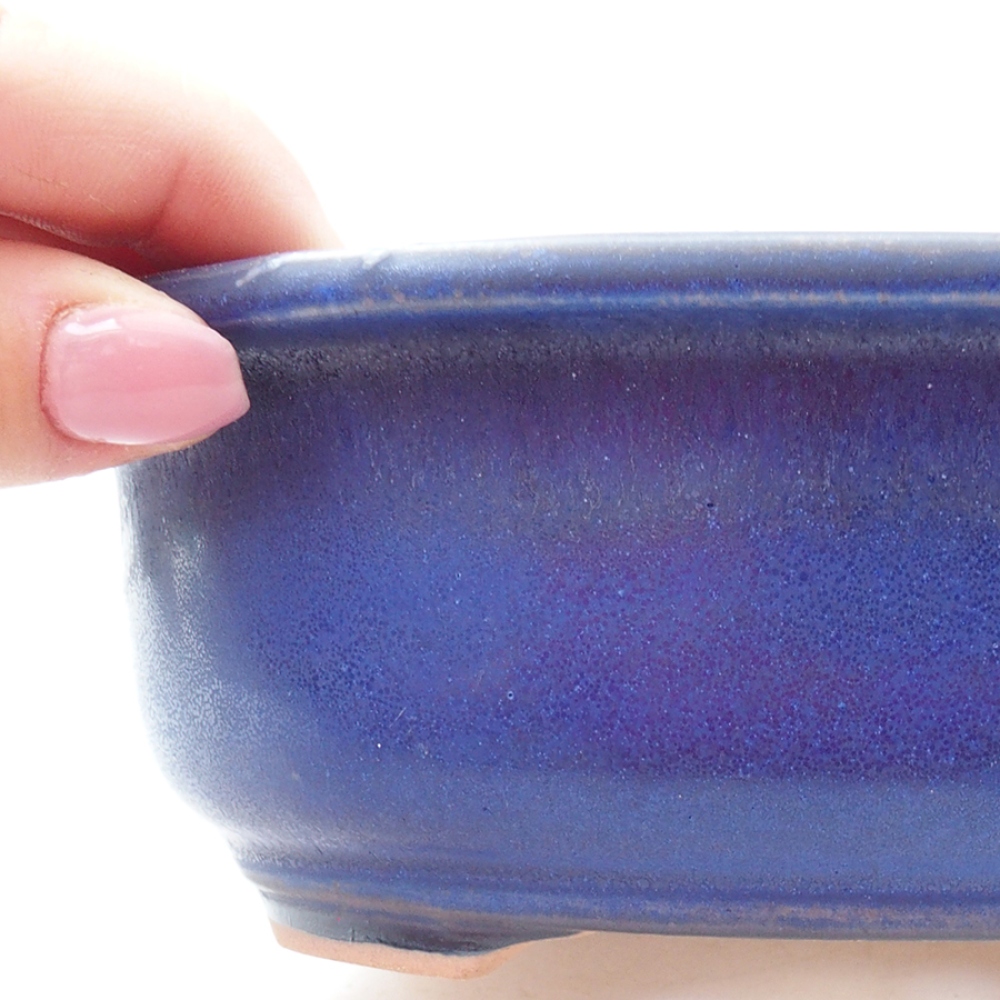 kerámia bonsai tál 18 x 14,5 x 6 cm, kék színben