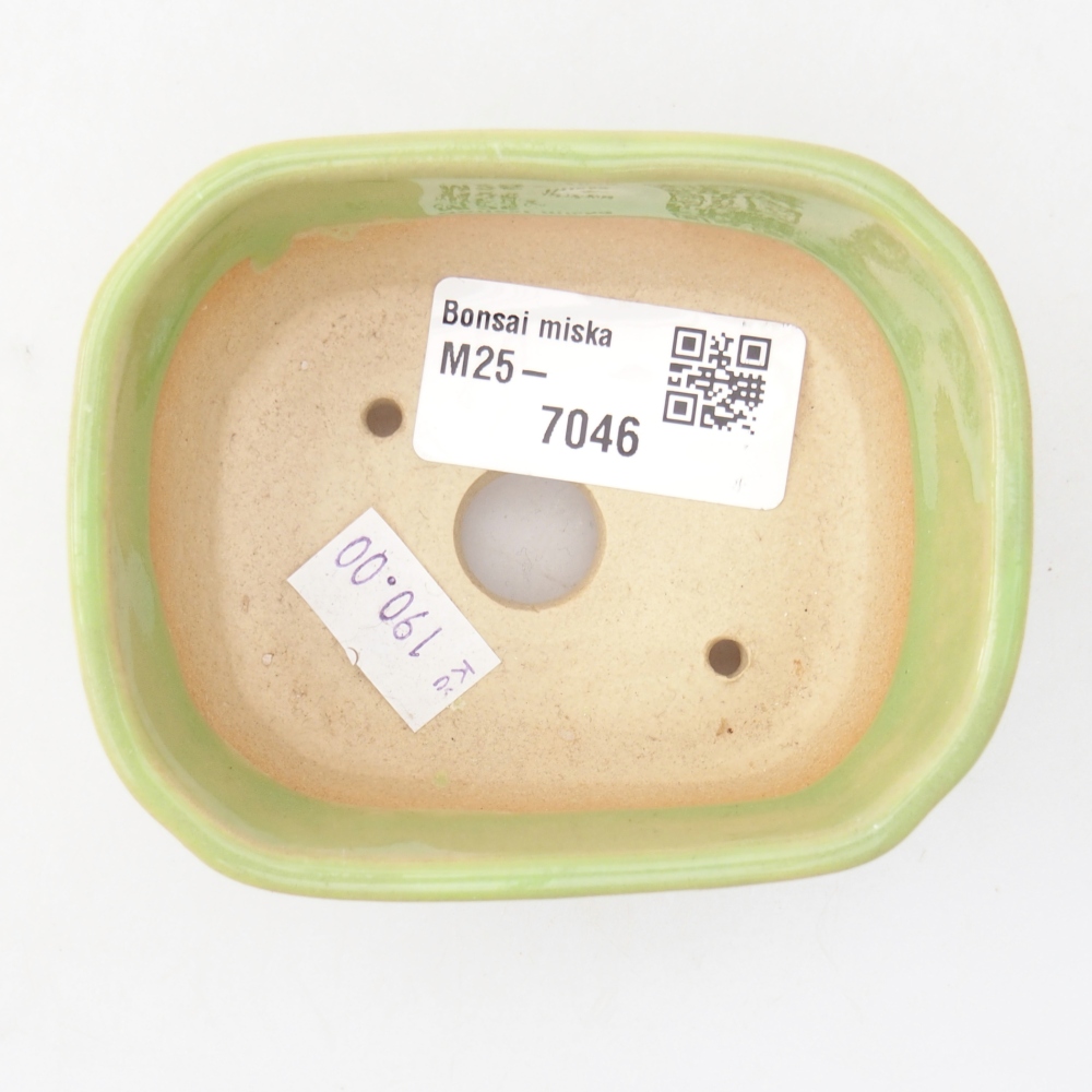 kerámia bonsai tál 8,5 x 7 x 3,5 cm, zöld