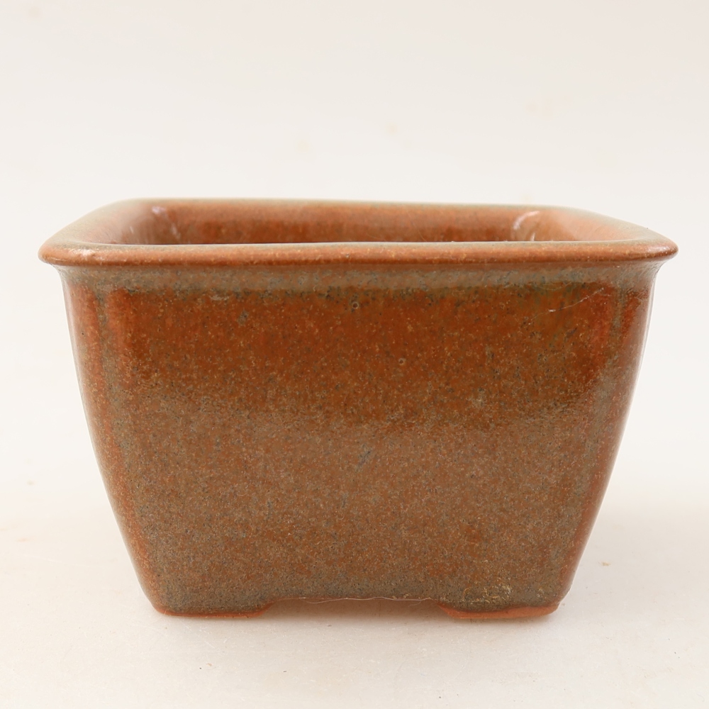 kerámia bonsai tál 8,5 x 8,5 x 5,5 cm, barna