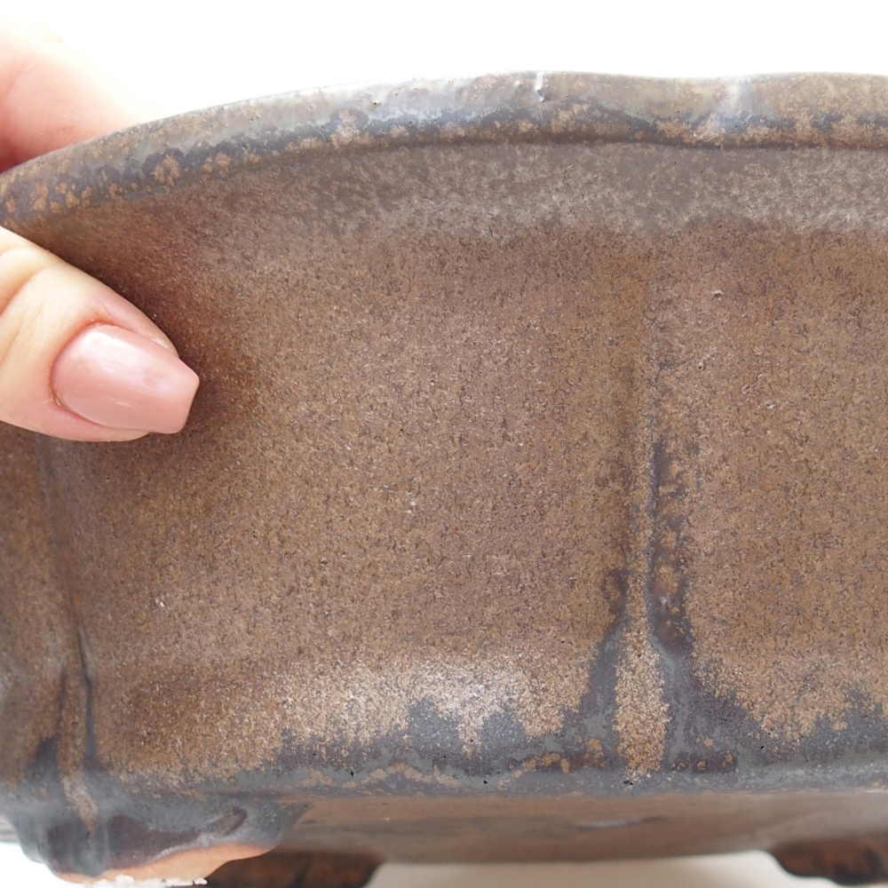 kerámia bonsai tál 26,5 x 26,5 x 8 cm, barna