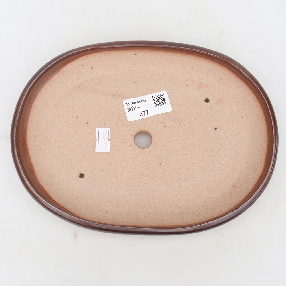 kerámia bonsai tál 22 x 17 x 3 cm, barna