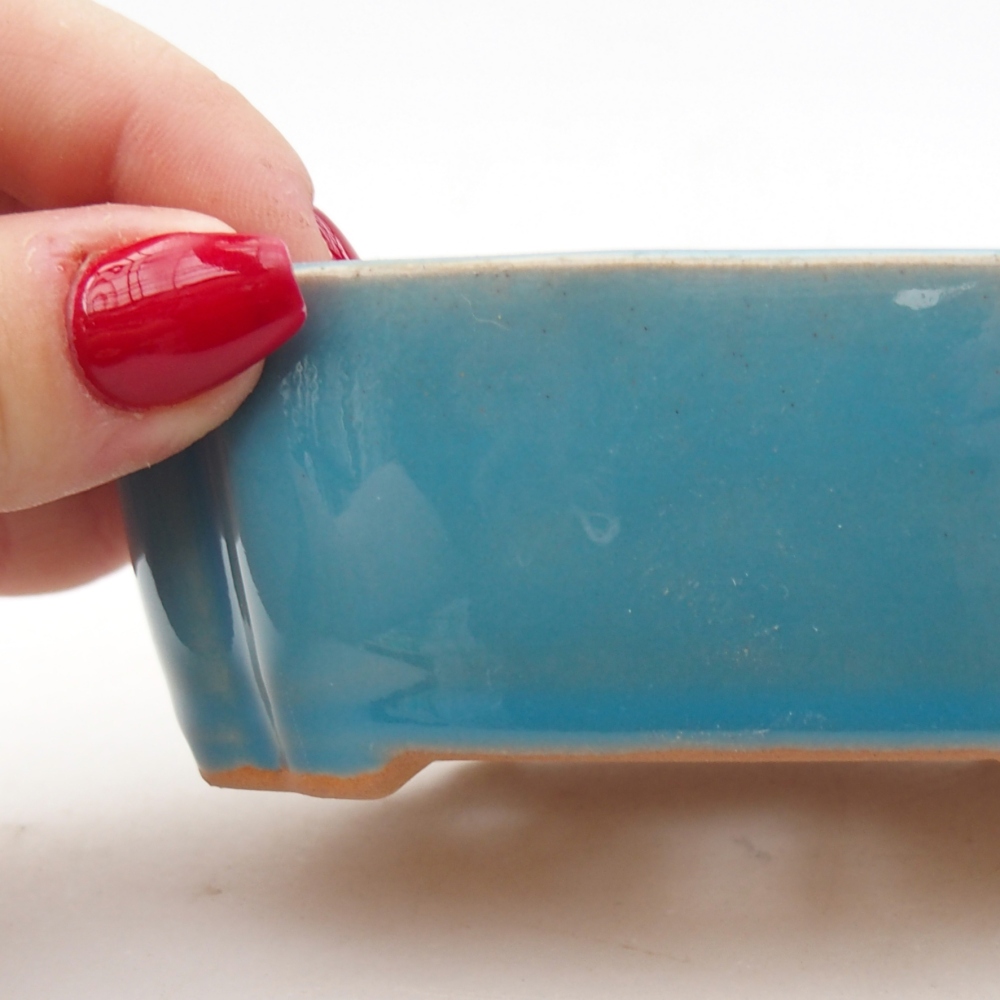 kerámia bonsai tál 10,5 x 8 x 3,5 cm, kék színben