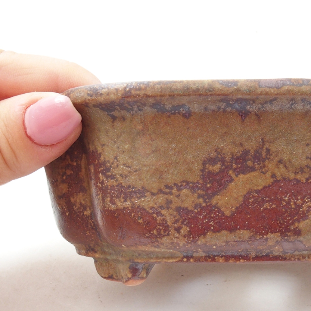 kerámia bonsai tál 13,5 x 10 x 5 cm, barna színű