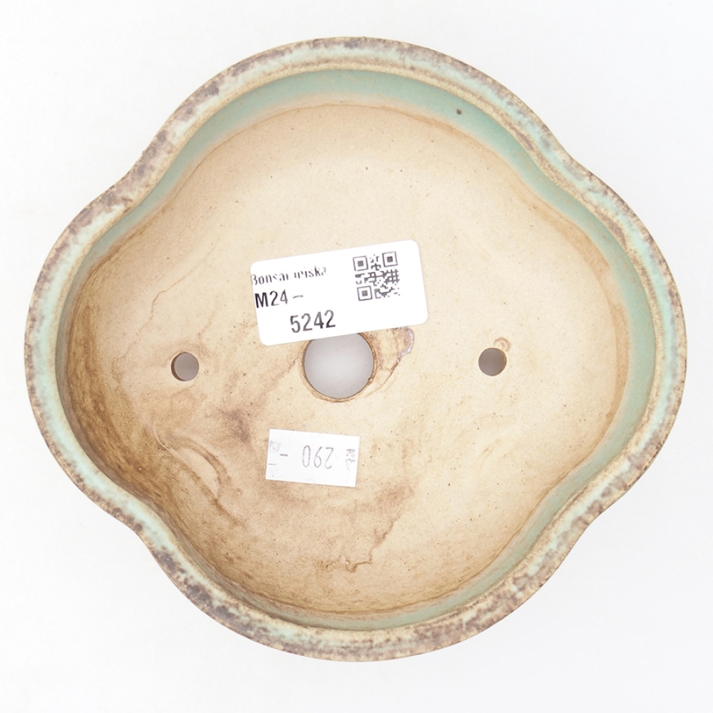 kerámia bonsai tál 13,5 x 13 x 5 cm, zöld