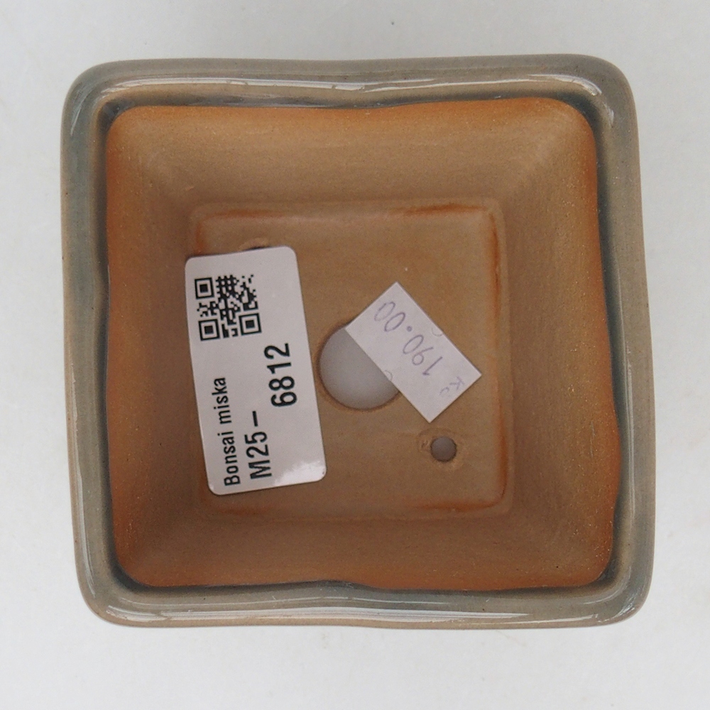 kerámia bonsai tál 7,5 x 7,5 x 7 cm, szürke
