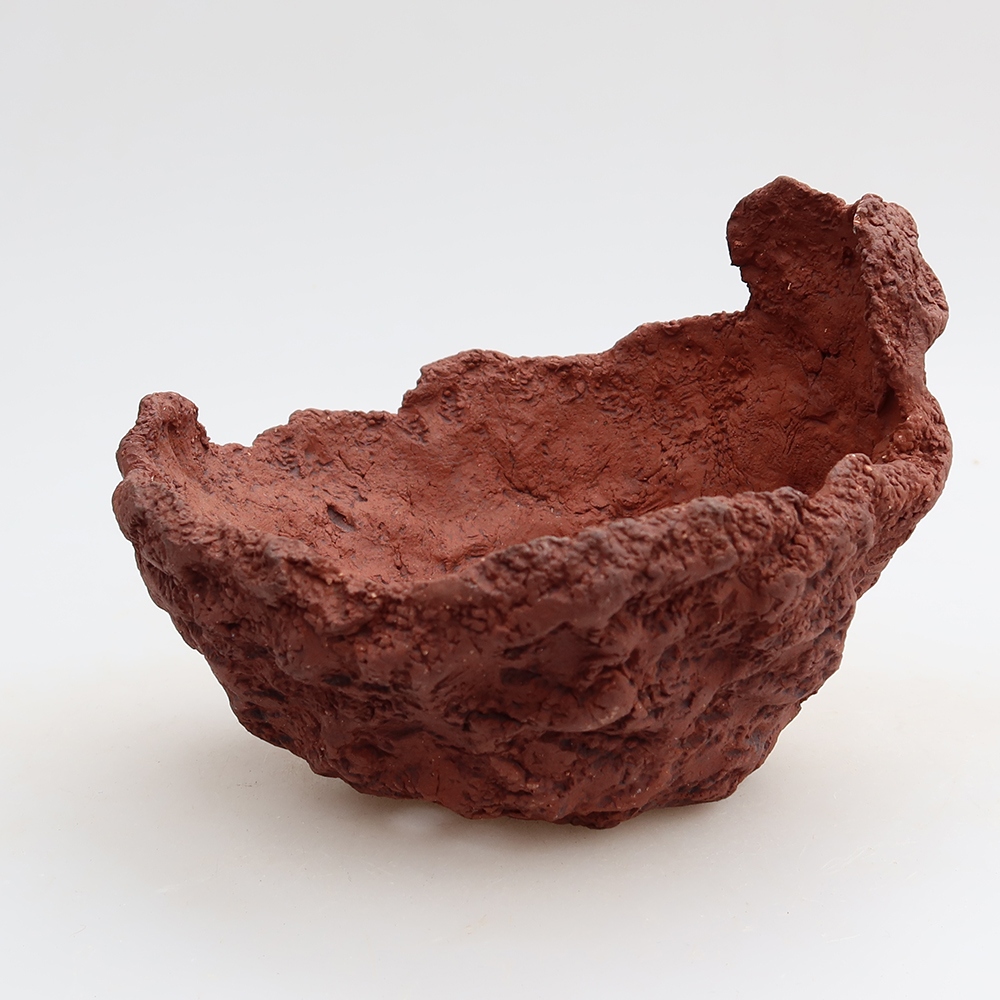 Kerámia héj, 14 x 13 x 11,5 cm, barna színű
